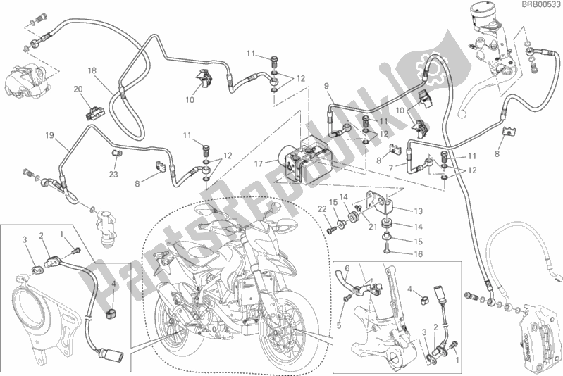 Tutte le parti per il Sistema Di Frenatura Antibloccaggio (abs) del Ducati Hypermotard 939 SP USA 2018